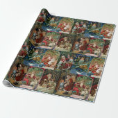 Farbenfrohe Vintage Weihnachtskollage Geschenkpapier (Ungerollt)