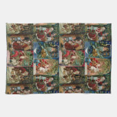 Farbenfrohe Vintage Weihnachtskollage Geschirrtuch (Horizontal)