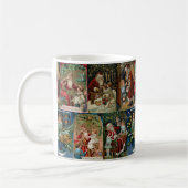Farbenfrohe Vintage Weihnachtskollage Kaffeetasse (Links)