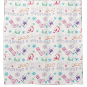 Farbenfrohe Vintage Weihnachtsmuster Duschvorhang (Vorderseite)