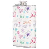 Farbenfrohe Vintage Weihnachtsmuster Flachmann (Links)