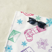 Farbenfrohe Vintage Weihnachtsmuster Strandtuch (Beispiel)