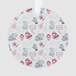Farbenfrohe Vintage Weihnachtsspielzeuge Ornament