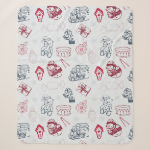 Farbenfrohe Vintage Weihnachtsspielzeuge Sherpadecke