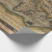 Farbenfrohe Vintage Weltkarte Geschenkpapier (Ecke)