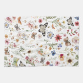 Farbenfrohe Vintage Wildblumen Schmetterlinge bota Geschirrtuch (Horizontal)