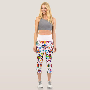 Farbenfrohe Vintage-Yoga-Leggings für den Sommer Capri Leggings