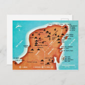 Farbenfrohe Vintage Yucatan Mexico Karte (Vorne/Hinten)
