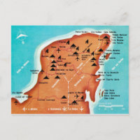 Farbenfrohe Vintage Yucatan Mexico Karte