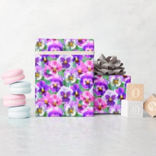 Farbenfrohe Violets Muster für Blume Geschenkpapier