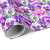 Farbenfrohe Violets Muster für Blume Geschenkpapier (Rolleneckpunkt)