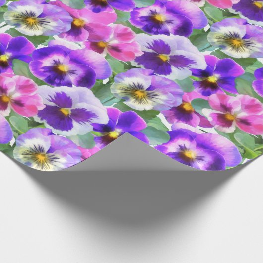 Farbenfrohe Violets Muster für Blume Geschenkpapier (Ecke)