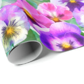 Farbenfrohe Violets Muster für Blume Geschenkpapier (Rolleneckpunkt)