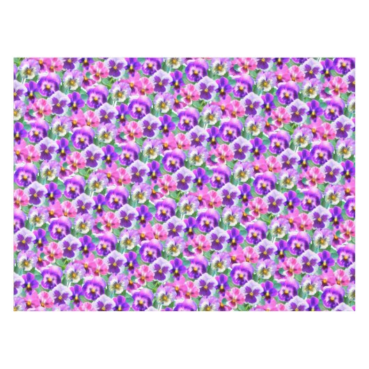 Farbenfrohe Violets Muster für Blume Tischdecke (Vorderseite (Horizontal))