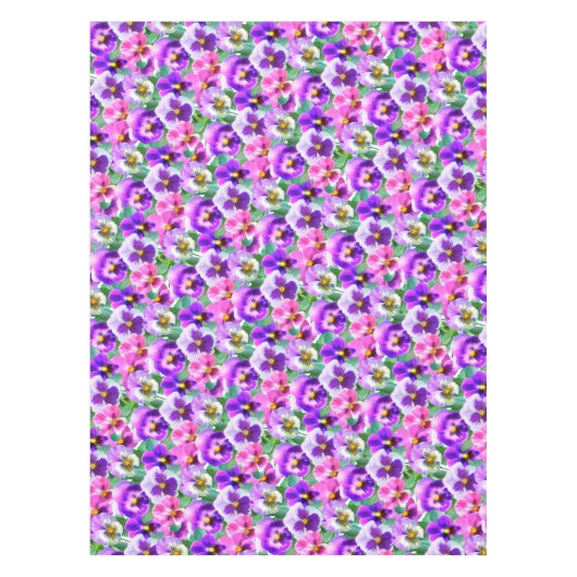 Farbenfrohe Violets Muster für Blume Tischdecke (Vorderseite)