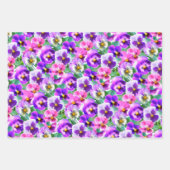 Farbenfrohe Violetten Pansy Blume Muster Geschenkpapier Set (Vorderseite 3)