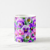 Farbenfrohe Violetten Pansy Blume Muster Kaffeetasse (Mittel)
