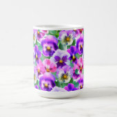 Farbenfrohe Violetten Pansy Blume Muster Kaffeetasse (Mittel)