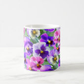 Farbenfrohe Violetten Pansy Blume Muster Kaffeetasse (Mittel)