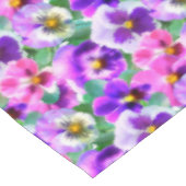 Farbenfrohe Violetten Pansy Blume Muster Tischdecke (Schrägansicht)