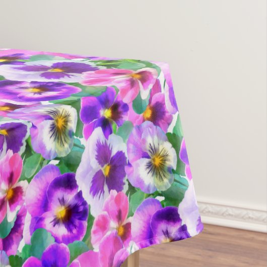 Farbenfrohe Violetten Pansy Blume Muster Tischdecke (Beispiel)