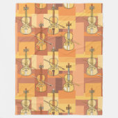 Farbenfrohe Violinblöcke Fleecedecke (Vorderseite)