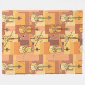 Farbenfrohe Violinblöcke Fleecedecke (Vorderseite (Horizontal))