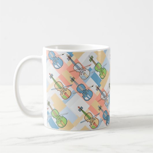 Farbenfrohe Violinblöcke Kaffeetasse (Links)