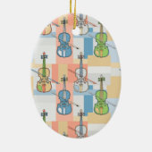 Farbenfrohe Violinblöcke Keramik Ornament (Hinten)