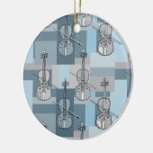 Farbenfrohe Violinblöcke Keramik Ornament (Links)