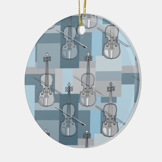 Farbenfrohe Violinblöcke Keramik Ornament (Links)