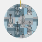 Farbenfrohe Violinblöcke Keramik Ornament (Hinten)