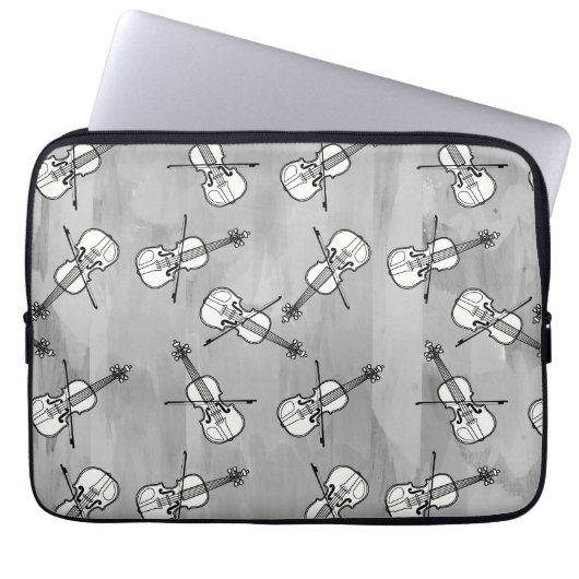 Farbenfrohe Violinblöcke Laptopschutzhülle (Vorderseite)