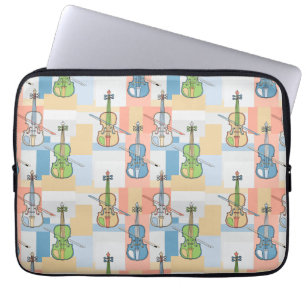 Farbenfrohe Violinblöcke Laptopschutzhülle