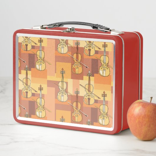 Farbenfrohe Violinblöcke Metall Brotdose (Beispiel)