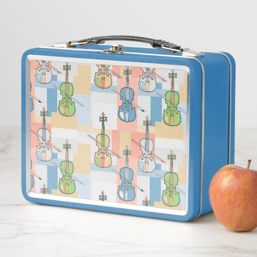 Farbenfrohe Violinblöcke Metall Brotdose (Beispiel)