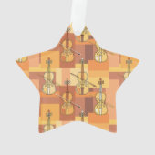 Farbenfrohe Violinblöcke Ornament (Rückseite)
