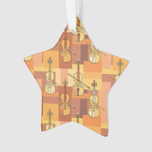 Farbenfrohe Violinblöcke Ornament (Vorderseite)