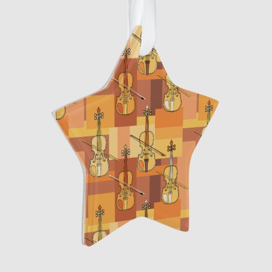 Farbenfrohe Violinblöcke Ornament (Vorderseite)