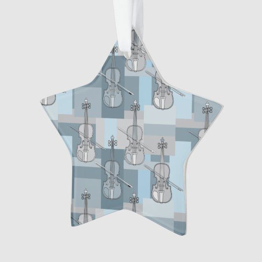 Farbenfrohe Violinblöcke Ornament (Vorderseite)