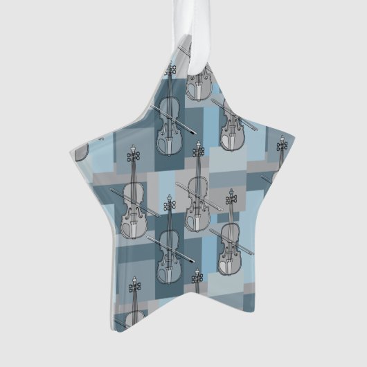 Farbenfrohe Violinblöcke Ornament (Vorderseite)