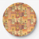 Farbenfrohe Violinblöcke Pappteller (Vorderseite)