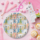 Farbenfrohe Violinblöcke Pappteller (Party)