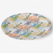 Farbenfrohe Violinblöcke Pappteller (Schrägansicht)