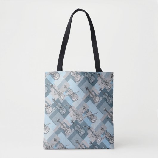 Farbenfrohe Violins Blue Gray Tasse Beutel Tasche (Vorderseite)