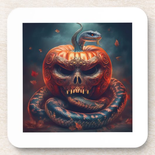 Farbenfrohe Viper mit bösen Kürbiskröten verbunden Getränkeuntersetzer (Vorderseite)