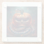 Farbenfrohe Viper mit bösen Kürbiskröten verbunden Glasuntersetzer (Rückseite)