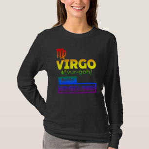 Farbenfrohe Virgo Zodiac-Qualitäten T-Shirt