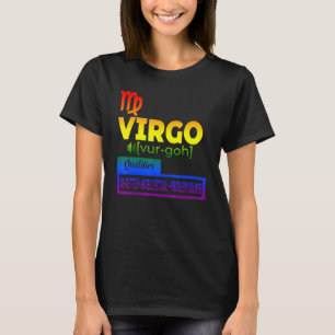 Farbenfrohe Virgo Zodiac-Qualitäten T-Shirt