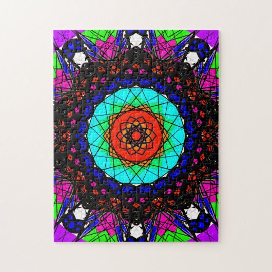 Farbenfrohe Visionary Mandala Puzzle (Vertikal)